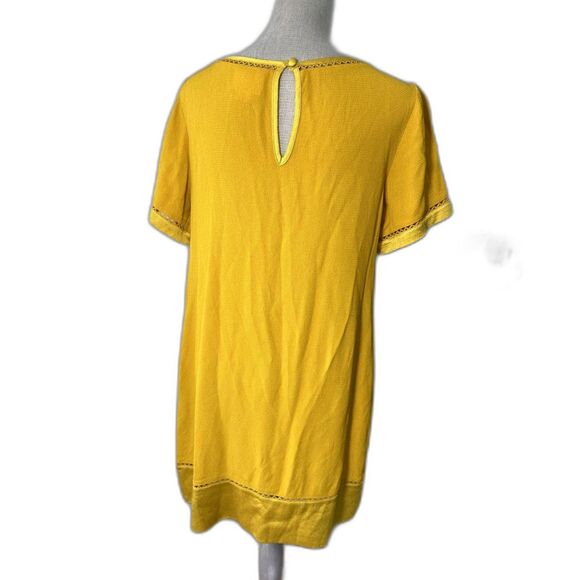 Maeve by Anthropologie Verdet Gold Swing Mini Dress 60s Boho Style size Small - Picture 3 of 8